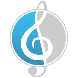 Musica Music School logo in blue and gold